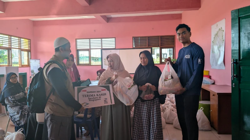 Terima kasih Qurban meat handover in Indonesia