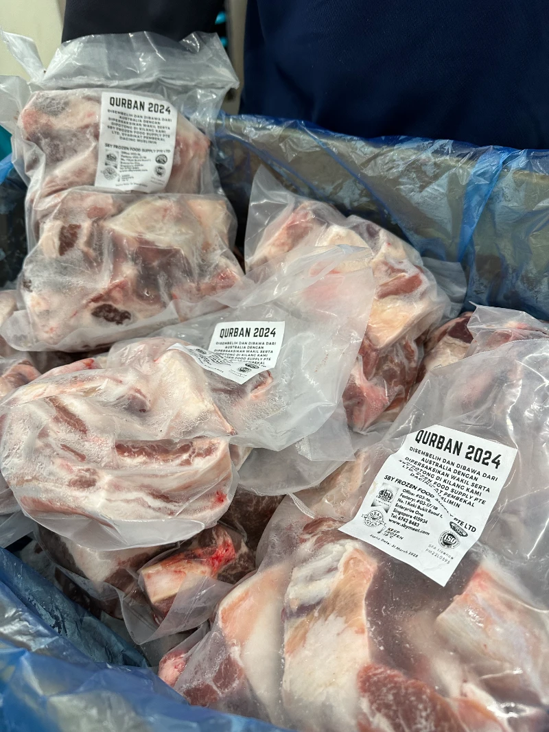 Vacuum-sealed Qurban 2024 meat packets